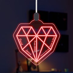 Happy Valentine Heart Diamond - LED Acrylic Ornament