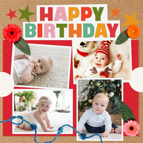 Personalized Happy Birthday Scrapbook By Joe 12 x12  Scrapbook Page - 1