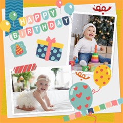 Personalized Happy Birthday ScrapBook - ScrapBook Page 8  x 8 
