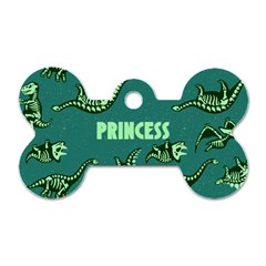 Dinosaur Graphic Pattern - Dog Tag Bone (One Side)