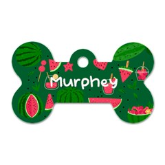 Watermelon Graphic Pattern - Dog Tag Bone (One Side)