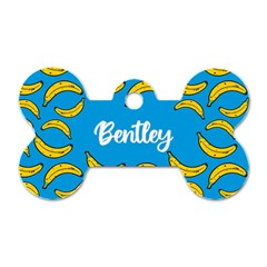 Banana Graphic Pattern - Dog Tag Bone (One Side)