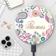 Personalized Paisley Name Wireless Fast Charger - Wireless Fast Charger(White)