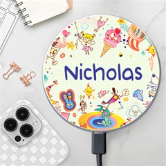 Personalized Childhood Hand Drawing Name Wireless Fast Charger - Wireless Fast Charger(White)