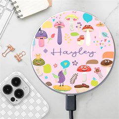 Personalized Mushroom Illustration Name Wireless Fast Charger - Wireless Fast Charger(White)