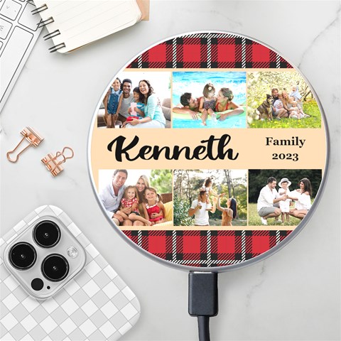 Couple Family Photo Name Wireless Fast Charger By Joe Front