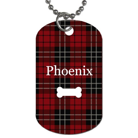 Plaid Pattern Name Dog Tag By Joe Front