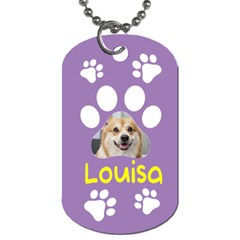 Dog Footprint Name Dog Tag - Dog Tag (One Side)