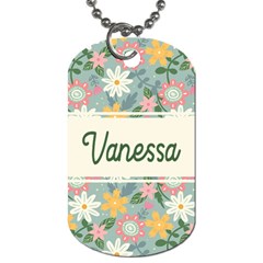 Floral Name Dog Tag - Dog Tag (One Side)