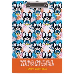 Dog Pattern Name Acrylic Clipboard - A4 Acrylic Clipboard