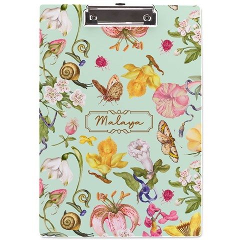 Floral Name Acrylic Clipboard By Joe Front
