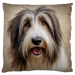 Bearded Collie-braun-01 - Standard Premium Plush Fleece Cushion Case (Two Sides)