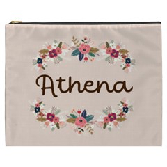 Personalized Floral Name Cosmetic Bag - Cosmetic Bag (XXXL)