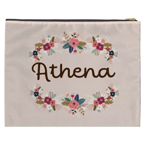 Personalized Floral Name Cosmetic Bag By Joe Back