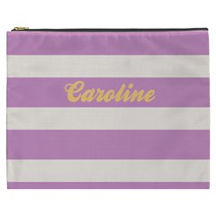 Personalized Stripe Pattern Name Cosmetic Bag - Cosmetic Bag (XXXL)