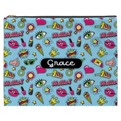 Personalized Girly Pattern Name Cosmetic Bag - Cosmetic Bag (XXXL)