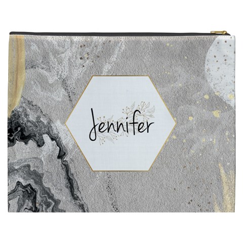 Personalized Floral Initial Name Cosmetic Bag By Joe Back