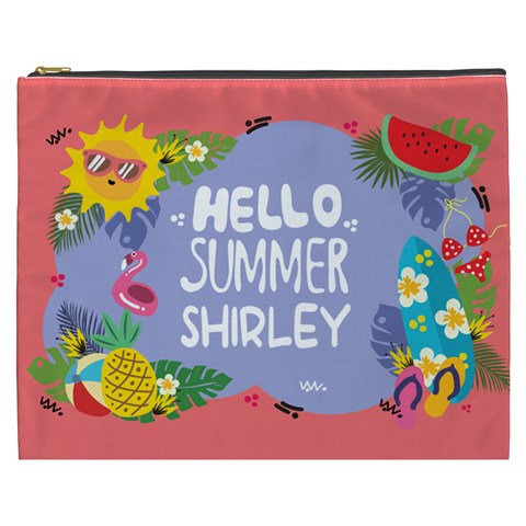 Personalized Summer Tropical Name Cosmetic Bag By Joe Front