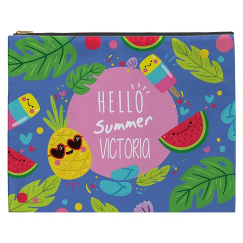 Personalized Summer Tropical Name Cosmetic Bag By Joe Front