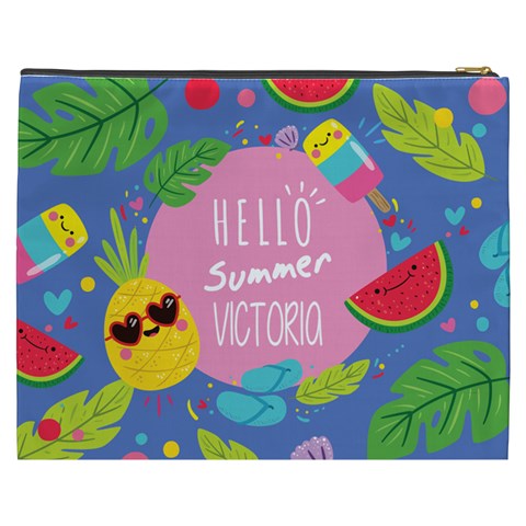 Personalized Summer Tropical Name Cosmetic Bag By Joe Back