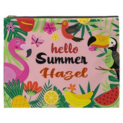 Personalized Summer Tropical Name Cosmetic Bag - Cosmetic Bag (XXXL)