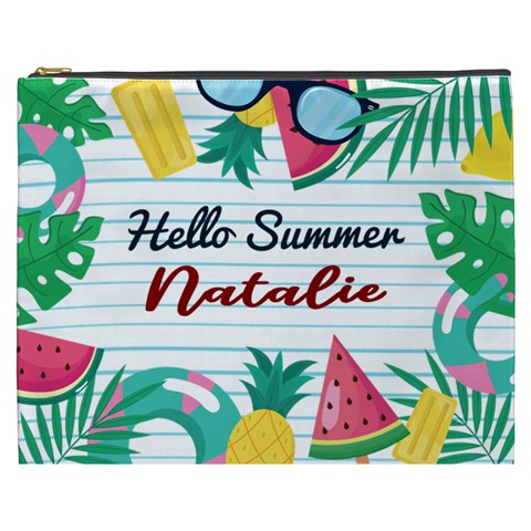 Personalized Summer Tropical Name Cosmetic Bag By Joe Front