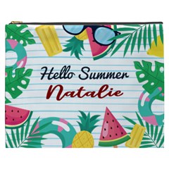 Personalized Summer Tropical Name Cosmetic Bag - Cosmetic Bag (XXXL)