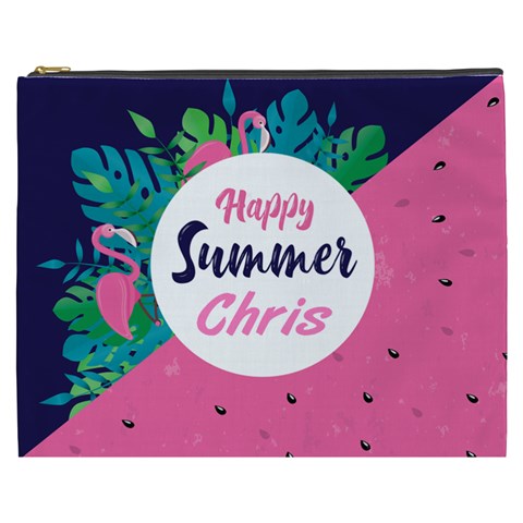 Personalized Summer Tropical Name Cosmetic Bag By Joe Front