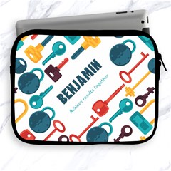 Key Pattern Personalised Name (2 styles) - Apple iPad Zipper Case