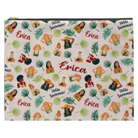 Personalized Summer Tropical Name Cosmetic Bag By Joe Front