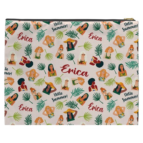 Personalized Summer Tropical Name Cosmetic Bag By Joe Back