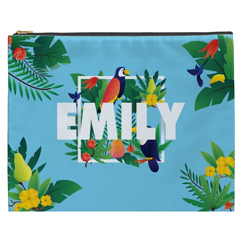 Personalized Summer Tropical Name Cosmetic Bag By Joe Front