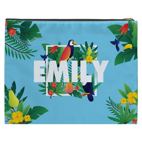 Personalized Summer Tropical Name Cosmetic Bag By Joe Back