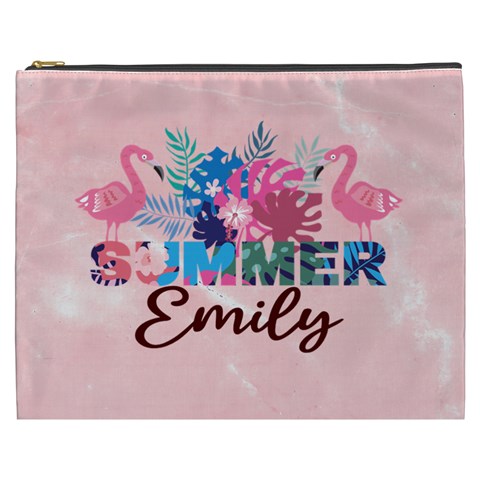 Personalized Summer Tropical Name Cosmetic Bag By Joe Front