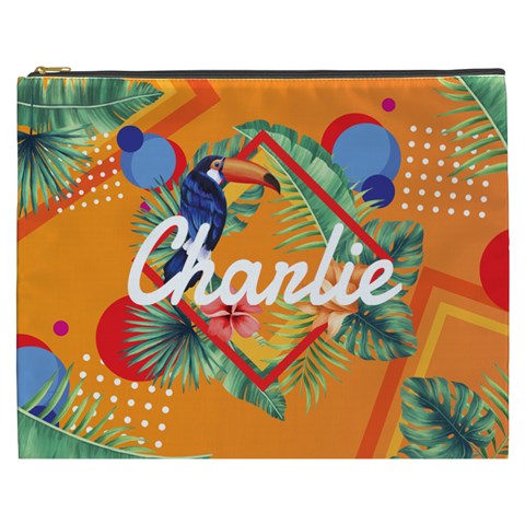 Personalized Summer Tropical Name Cosmetic Bag By Joe Front