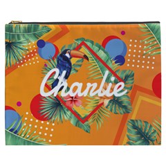 Personalized Summer Tropical Name Cosmetic Bag - Cosmetic Bag (XXXL)