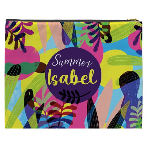 Personalized Summer Tropical Name Cosmetic Bag By Joe Back