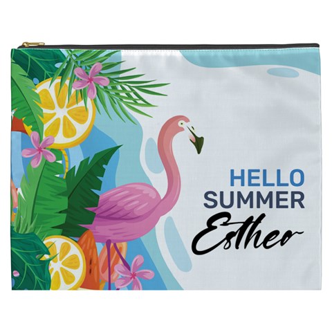 Personalized Summer Tropical Name Cosmetic Bag By Joe Front