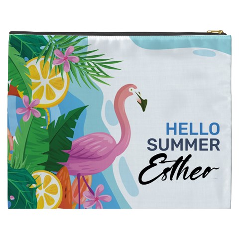 Personalized Summer Tropical Name Cosmetic Bag By Joe Back