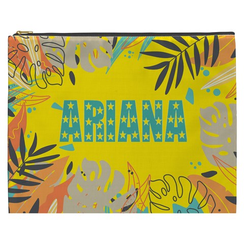 Personalized Summer Tropical Name Cosmetic Bag By Joe Front