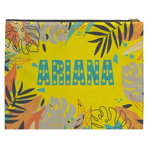 Personalized Summer Tropical Name Cosmetic Bag By Joe Back