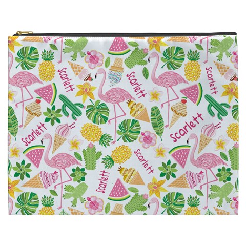 Personalized Summer Tropical Name Cosmetic Bag By Joe Front