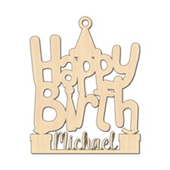 Personalized Happy Birthday Wood Ornament