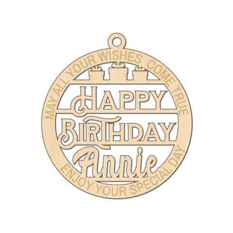 Personalized Happy Birthday Wood Ornament By Joe Front