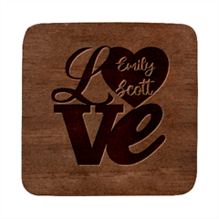 Personalized Love Anniversary Square Wood Guitar Pick Holder Case and Picks Set