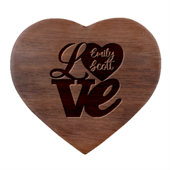 Personalized Love Anniversary Heart Wood Jewelry Box