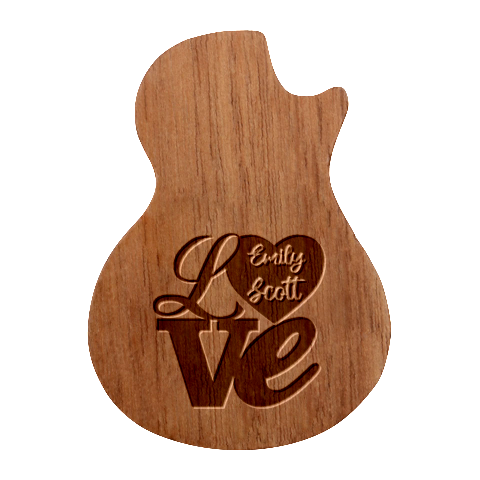 Personalized Love Anniversary Guitar Shape Wood Guitar Pick Holder Case And Picks Set By Joe Front
