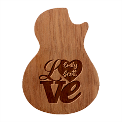 Personalized Love Anniversary Guitar Shape Wood Guitar Pick Holder Case And Picks Set