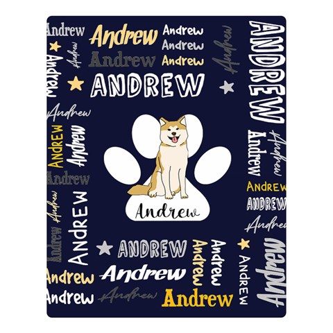 Personalized Pet Illustration Two Sides Premium Plush Fleece Blanket By Joe 80 x60  Blanket Front