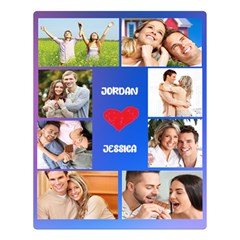 Personalized I Love You Couple Name Large Blanket (5 styles) - Two Sides Premium Plush Fleece Blanket (Large)